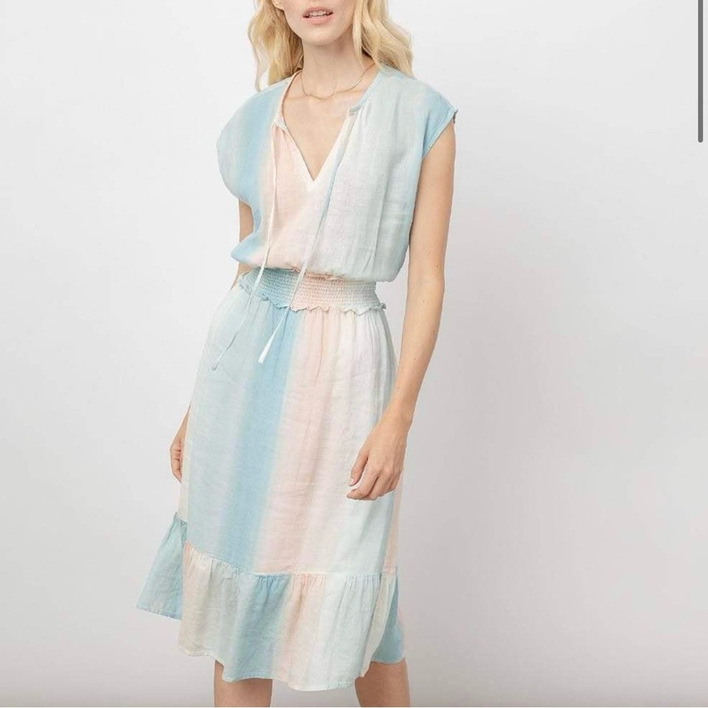 Rails • Ashlyn Sunset Gradient Dress • size Small • Linen • Midi • Pastel